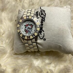 Ed Hardy Skull Watch Women 30mm Ceramic Y2K 2000s